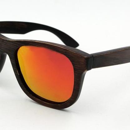 Brown Bamboo Frame Glasses UV Coati..