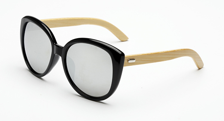 Oval Frame Glasses Handmade Natural Bamboo Leg Sunglasses Uv400 Retro Glasses