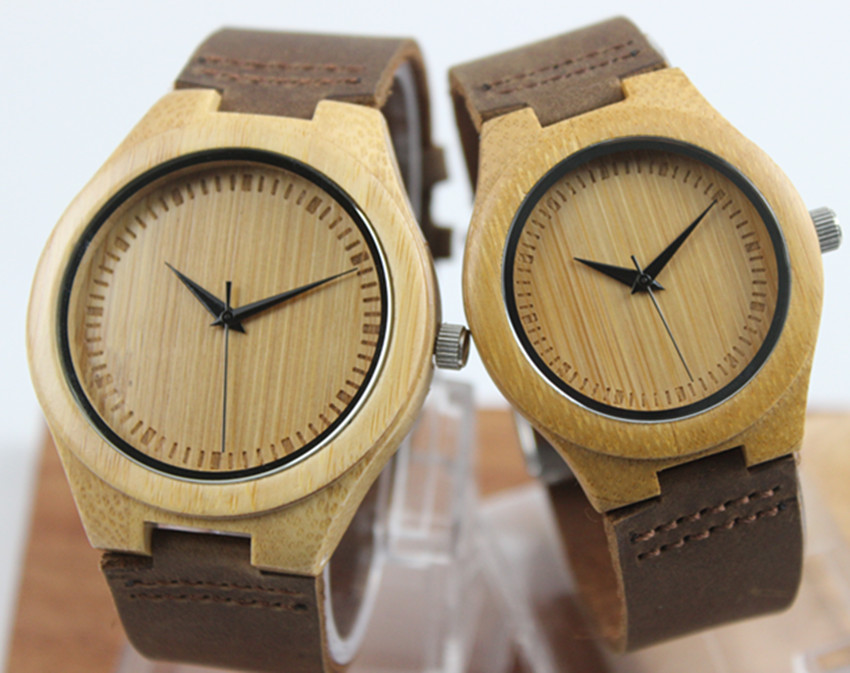 Fashion Lovers Bamboo Table Casual Business Really Belt Watch Simple Couple Watches
