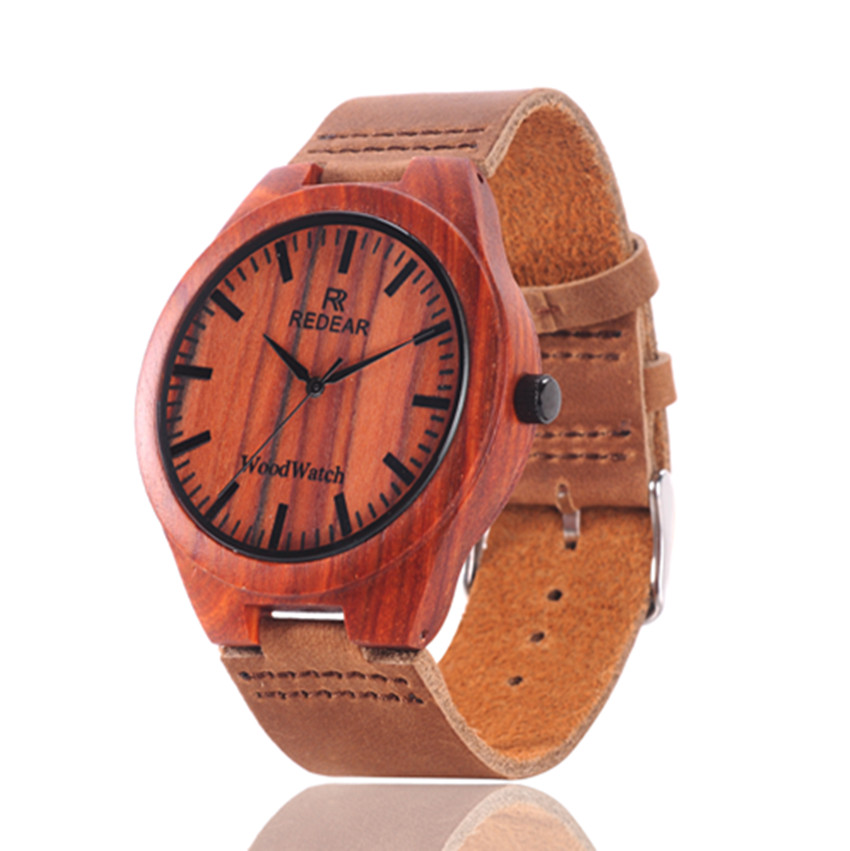 Red Wooden Bamboo Watch Fashion Watches Couple Tables