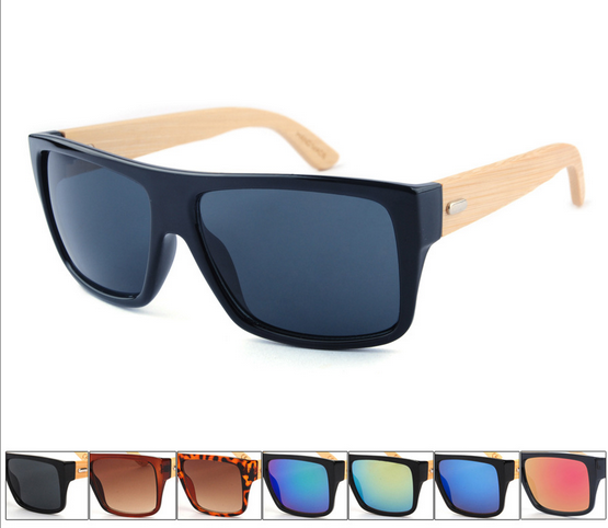 Retro Sunglasses Plastic Frame Handmade Natural Bamboo Leg Sunglasses Uv400